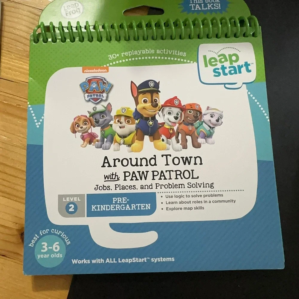LeapFrog LeapStart PAW Patrol Around Town Activity Book Level 2 Pre-K 80-480200